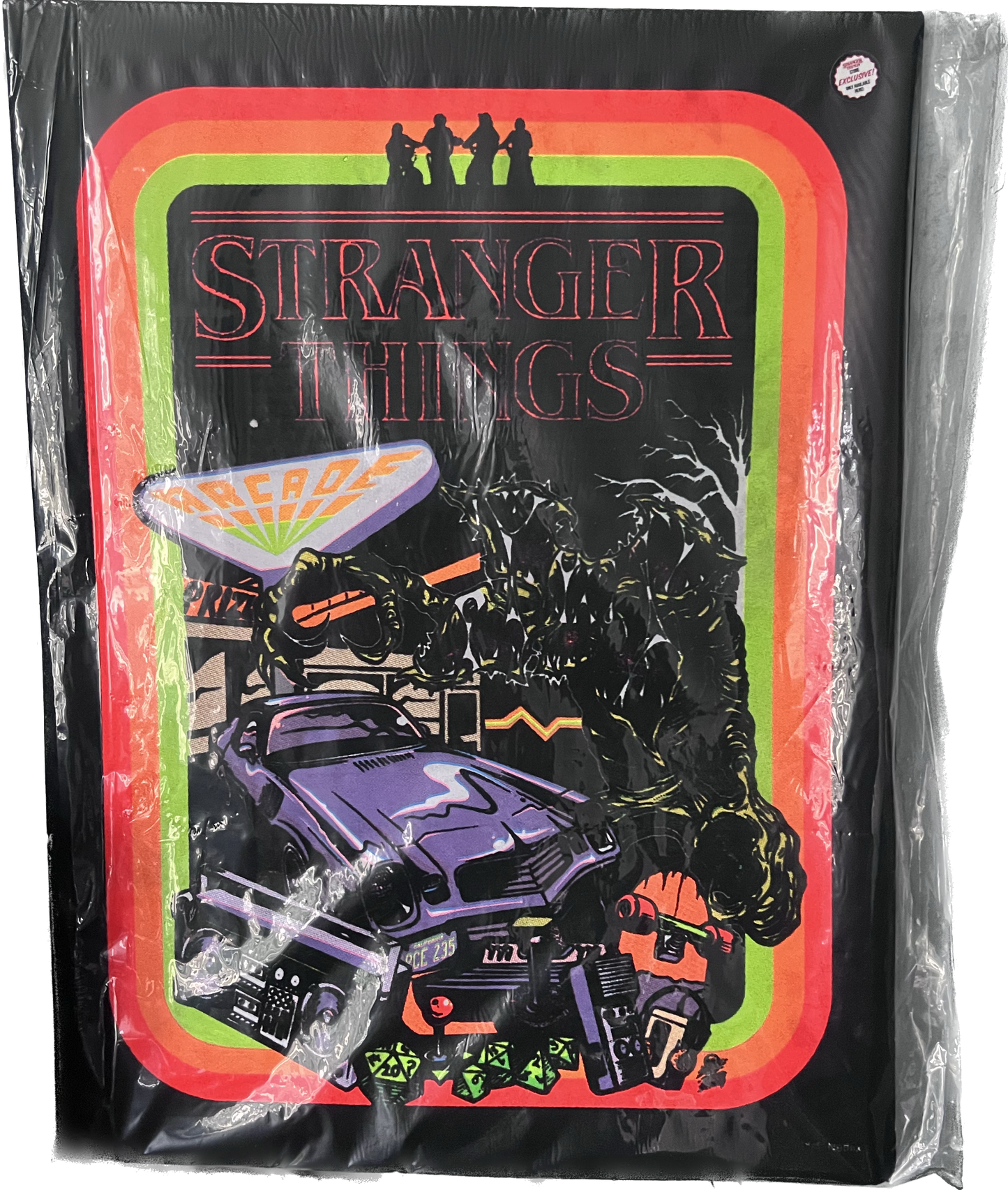 Stranger Things Arcade retro black light poster